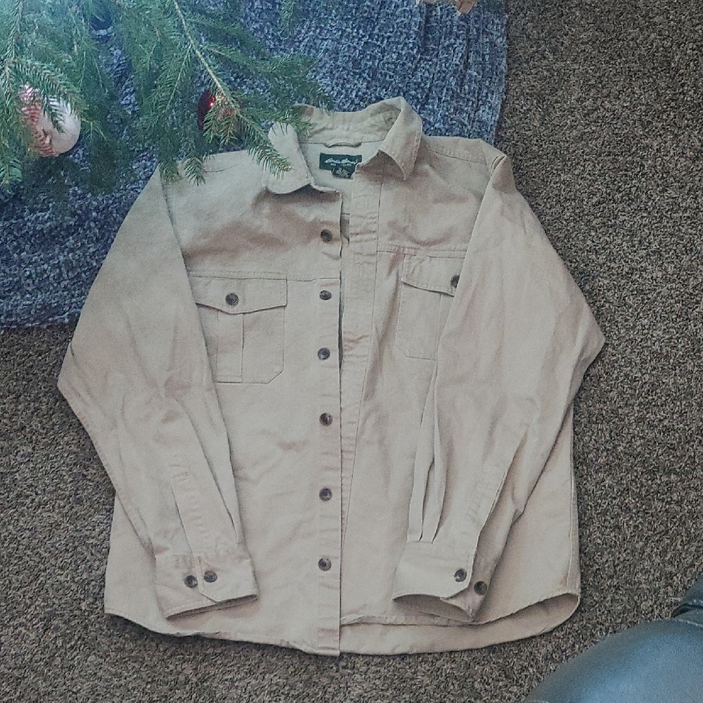 Eddie Bauer Beige Relaxed Fit Shirt